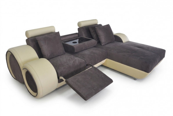 Ecksofa Design Polster Lieder Eckcouch Eckgarnitur Sofa Wunnlandschaft mat USB