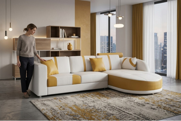 Couchgarnitur Modern Sofa Sëtzsektioun Lieder Couch Polster Eck Wunnlandschaft USB