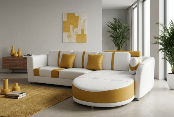 Couchgarnitur Modern Sofa Sëtzsektioun Lieder Couch Polster Eck Wunnlandschaft USB