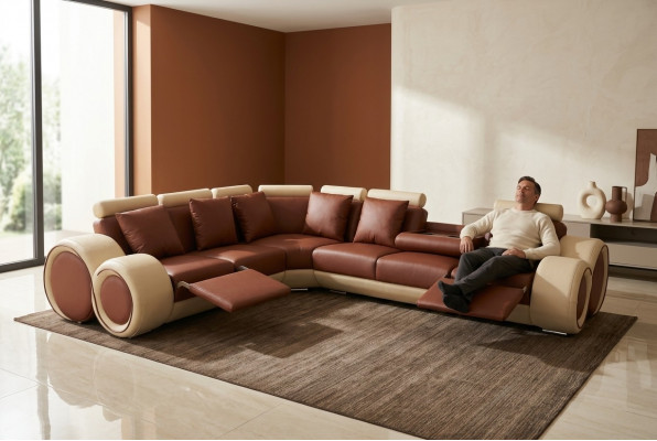 Design Lieder Polster XXL Sëtz Zëmmer Canapé mat USB Design Eck Garnitur Sofaen Nei