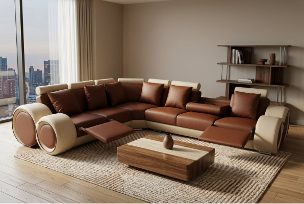 Design Lieder Polster XXL Sëtz Zëmmer Canapé mat USB Design Eck Garnitur Sofaen Nei