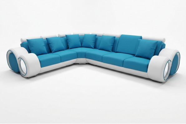 Design Lieder Polster XXL Sëtz Zëmmer Eck Wunn Sofa + USB Designer Garnitur Sofas