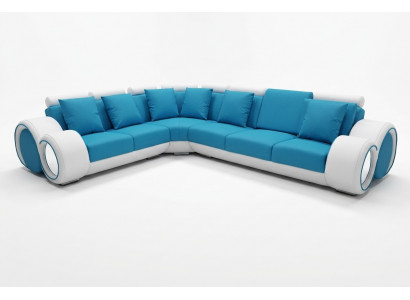 Design Lieder Polster XXL Sëtz Zëmmer Eck Wunn Sofa + USB Designer Garnitur Sofas