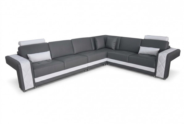Ledersofa mat USB Wunnlandschaft Ecken Garnitur Design Modern Sofa L-Form L6010B
