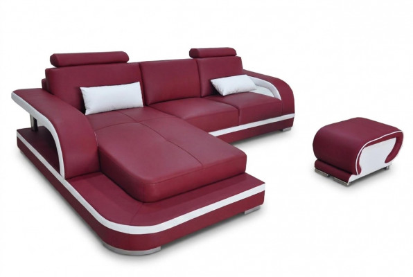 Lieder Eck Sofa mat USB Luxus Garnitur Ecke Sofas Couchen Polster Wunnlandschaft