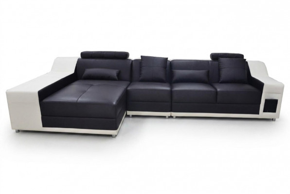 Ecke Lieder Modern XXL Canapé Wunnlandschaft Liederkanapé Canapé mat USB, L-Form B2017B