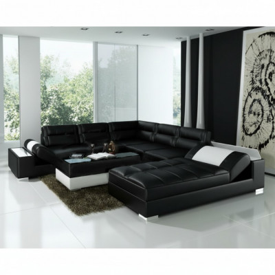 Lieder Canapé Eckcanapé + USB Garnitur Polster U Form Couch Sofa Design Wunnlandschaft
