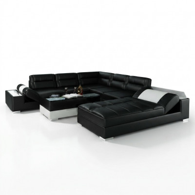 Lieder Canapé Eckcanapé + USB Garnitur Polster U Form Couch Sofa Design Wunnlandschaft