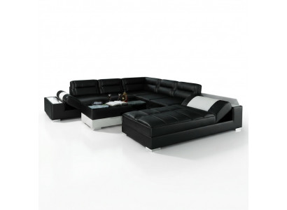 Lieder Canapé Eckcanapé + USB Garnitur Polster U Form Couch Sofa Design Wunnlandschaft