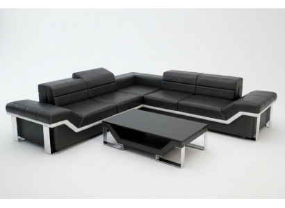 Ledersofa USB Wunnlandschaft Ecksofa Eck Garnitur Design Sofa Couch K5007B Nei