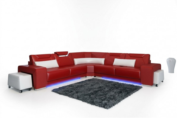 Liederdivan mat USB Wunnlandschaft Eckdivan Eck Garnitur Design Modern Divan F3011B