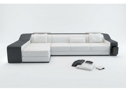 Lieder-Sofa mat USB Wunnlandschaft Ecksofa Eck Garnitur Design Modern Sofa B2017B