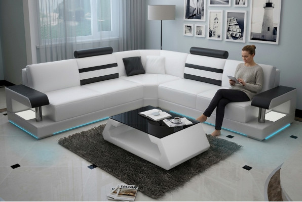 Lieder Wunnzëmmer Garnituren Couch Set Sofae Couchen Sofagarnitur 3+2+1 mat USB