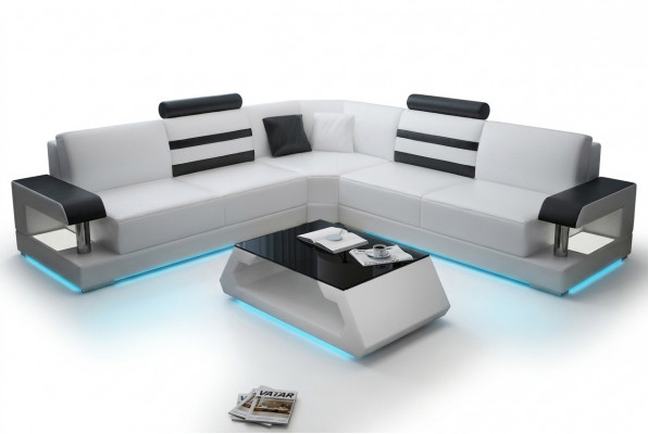 Lieder Wunnzëmmer Garnituren Couch Set Sofae Couchen Sofagarnitur 3+2+1 mat USB
