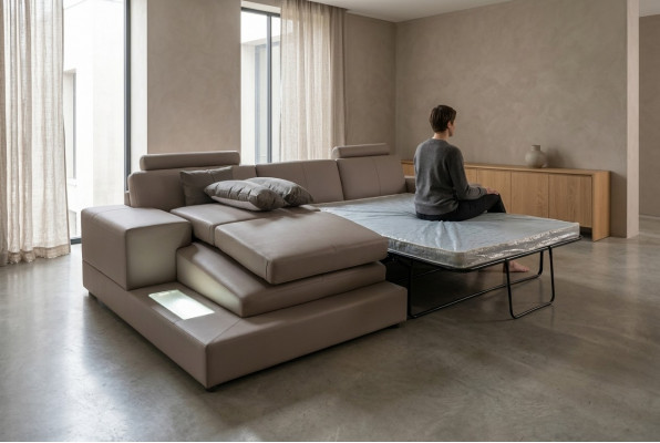 Lieder Canapé Wunnlandschaft Garnitur Design Modern Sofa mat USB, Schlof Canapéen