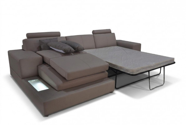 Lieder Canapé Wunnlandschaft Garnitur Design Modern Sofa mat USB, Schlof Canapéen