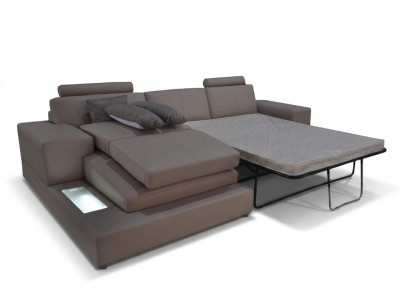 Lieder Canapé Wunnlandschaft Garnitur Design Modern Sofa mat USB, Schlof Canapéen