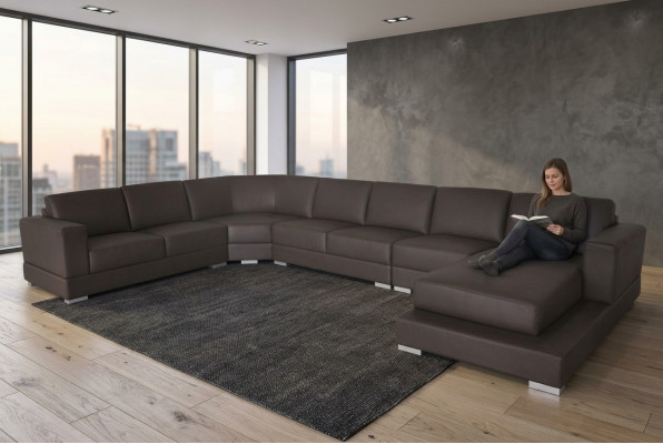 Design Eck Couch Polster Sëtz Garnitur Landschaft Modern Miwwelen Couches mat USB Nei