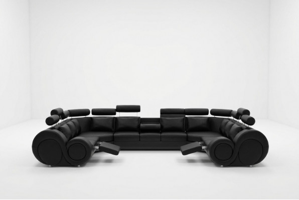 Designer Wunnlandschaft Eckcouch +USB Sofa Polstersofa Ledersofa Sofas Nei Garnitur