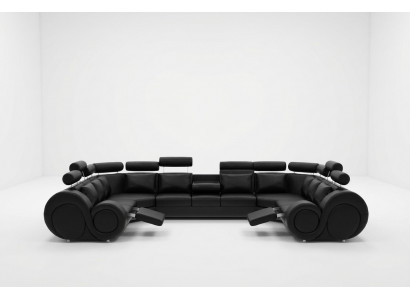 Designer Wunnlandschaft Eckcouch +USB Sofa Polstersofa Ledersofa Sofas Nei Garnitur