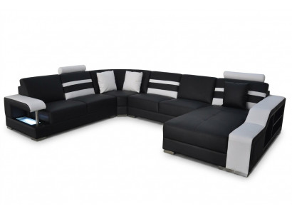 Ecksofa mat USB Polstersëtz Lieder Couch Sofacen Couchen Garnitur Wunnlandschaft