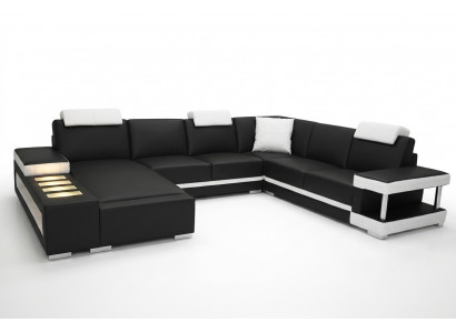 Designer Lieder Polster Ecksofa mat USB Polster Eck Landschaftsraum Grouss Lieder