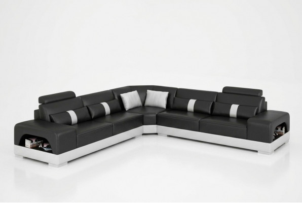 Designer Wunnlandschaft Eckssofa Sofa USB Grouss L Form XXL Sëtz Garnitur Sandberg