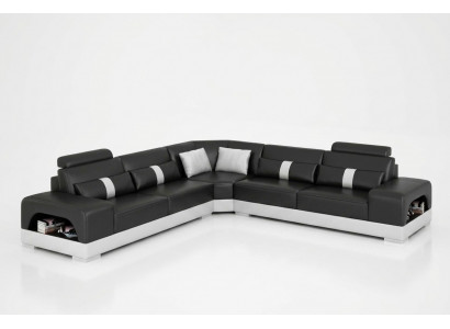 Designer Wunnlandschaft Eckssofa Sofa USB Grouss L Form XXL Sëtz Garnitur Sandberg
