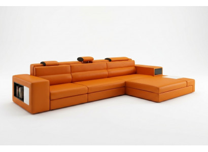 Ledersofa mat USB Wunnlandschaft Ecksofa Eck Garnitur Design Modern Sofa B2006B