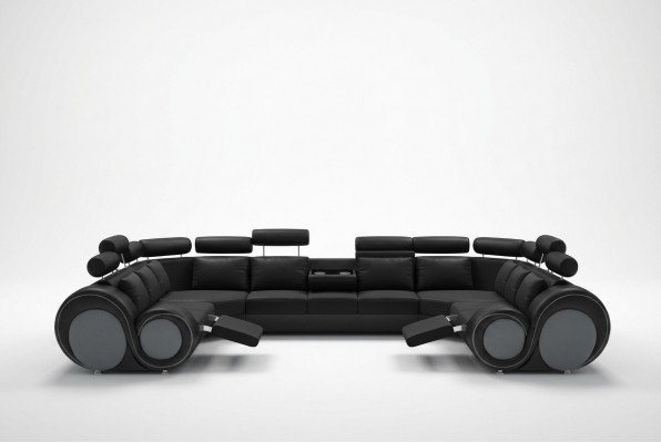 Design-Eckcouch Sofa mat USB Polster Sëtz Eck-Garnitur Sofas Lieder Textil L-Form