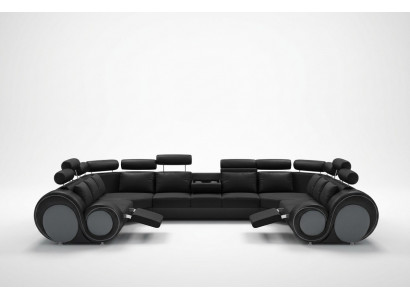 Design-Eckcouch Sofa mat USB Polster Sëtz Eck-Garnitur Sofas Lieder Textil L-Form