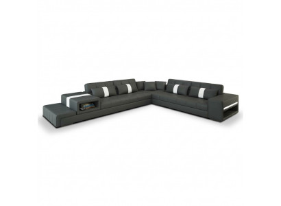 Stoff Canapé Stoffsofa Ecksofa USB, Canapé Wunnlandschaft XXL Stoff Sofa Canapéen