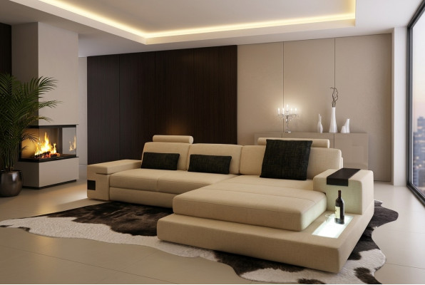 Lieder Sofa Couch Wunnlandschaft Design Garnitur Modern Eck Sofa U-Form mat USB