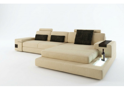 Lieder Sofa Couch Wunnlandschaft Design Garnitur Modern Eck Sofa U-Form mat USB