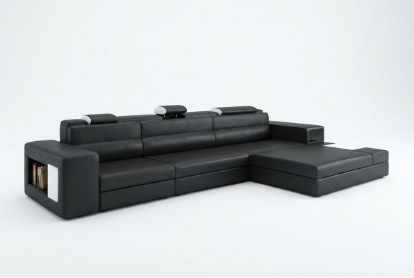 Designssofa Sofa Canapé USB Polster Ecksofa Garnitur Wunnlandschaft Liederdivan LED
