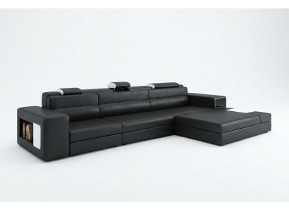 Designssofa Sofa Canapé USB Polster Ecksofa Garnitur Wunnlandschaft Liederdivan LED