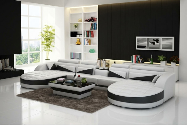 Modernen Design U-Form Ecksofa fir e stilvollt Wunnzëmmer