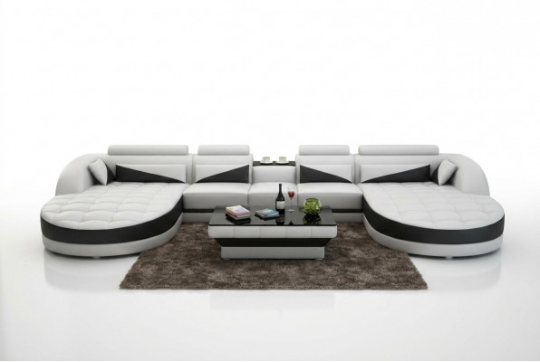 Modernen Design U-Form Ecksofa fir e stilvollt Wunnzëmmer