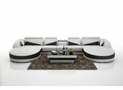 Modernen Design U-Form Ecksofa fir e stilvollt Wunnzëmmer