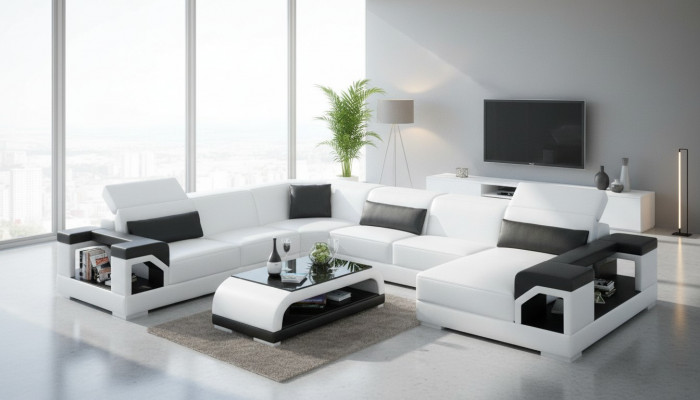 Wunnlandschaft Polstereck Ecksofa mat USB Garnitur Landschaft Lieder.