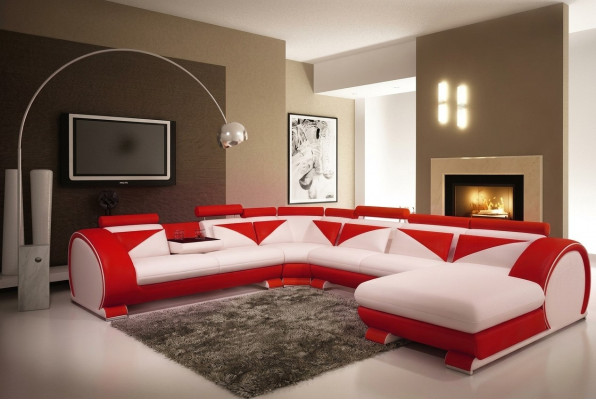 Luedersoofa mat USB Luedersoofa Grousst Sofa Ecksofa Lieder XXL Wunnlandschaft U Form