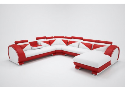Luedersoofa mat USB Luedersoofa Grousst Sofa Ecksofa Lieder XXL Wunnlandschaft U Form