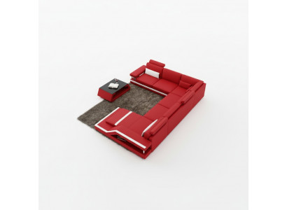 Wunnlandschaft Grouss Modern Liederwon + USB Patentéiert NEI Designer Sofa Eckssofa