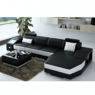 Wunnlandschaft Polstersécker Eck Sofa mat USB Garnitur Landschaft Lieder Nei 2724B