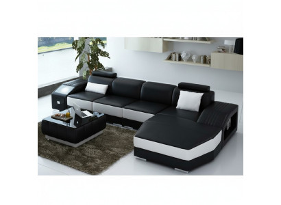 Wunnlandschaft Polstersécker Eck Sofa mat USB Garnitur Landschaft Lieder Nei 2724B