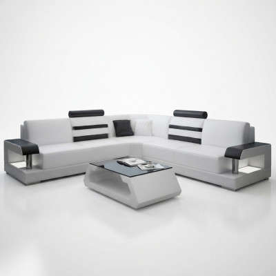 Wunnlandschaft Polster Ecke Eck Sofa mat USB Garnitur Landschaft Lieder Nei 2723B