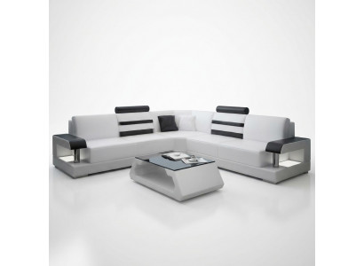 Wunnlandschaft Polster Ecke Eck Sofa mat USB Garnitur Landschaft Lieder Nei 2723B