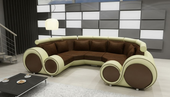 Eckcouch + USB Wunnlandschaft U Form Textil Grouss XXL Eckcouch Stoff Textil Sofa Nei