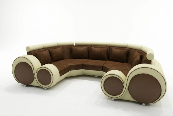 Eckcouch + USB Wunnlandschaft U Form Textil Grouss XXL Eckcouch Stoff Textil Sofa Nei