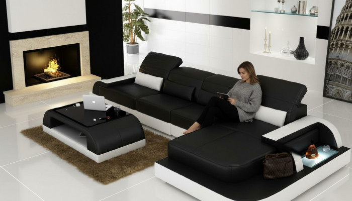 Modern Eleganz Dat neit U-fërmegt Ecksofa mat exquisite Polsterung